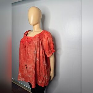 Brina & Em Women's Orange Tie-Dye Top Size 3X